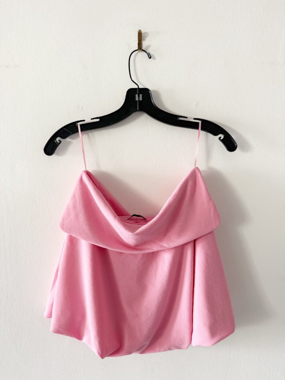 NEW Zara Pink Bubble Hem Strapless Top Size Small (S)